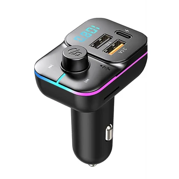 Зарядно за кола Олаф 4.8 A с две USB-устройства, Безжични FM предавател, Bluetooth 5.0 Авто радиомодулятор MP3-плейър Адаптер бързо зарядно устройство за кола
