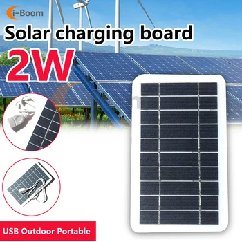 Зарядно устройство за слънчеви панели 5 В 2 W 15 * 9 cm с интерфейс USB / MICRO Portable соларен панел за зареждане на мобилен телефон