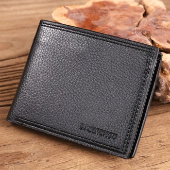 Износоустойчиви портфейли с 2 гънки, здрав мъжки кратък чантата с шарени личи, притежател на лична карта, чанта за карти, анти-кражба на чанта за пари, ежедневна употреба