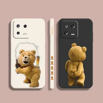 Калъф за Телефон Xiaomi POCO F3 F4 F5 M2 M3 M4 M5 X2 X3 X4 X5 GT Pro 4G 5G Capa Обикновен Течен Силиконов Калъф Сладко T-Teddy Bear