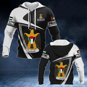 Качулки HX Палестина с националната емблема, име на страната на поръчка, hoody с 3D-принтом, мъжки пуловер, hoody с качулка, директна доставка