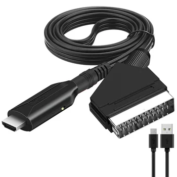 Конвертор YP SCART в HDMI Кабел HD 720P/1080P Преминете Аудио Конвертор на Видео Адаптер за HDTV DVD/PS3/PAL/NTSC