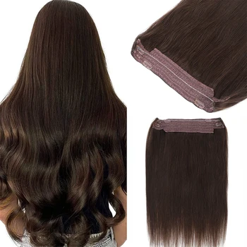 Косата Halo Директни натрупване на човешки косъм косата Fish Line 100% естествени бразилски естествена коса за черни жени