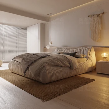 Легло в японски стил татами, плат с технологията Quiet Wind, просто модерно легло от плат Baxter за двама
