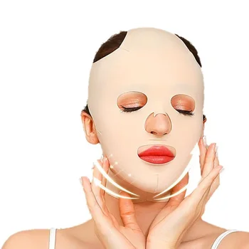 Маска за сън, за отслабване на лицето V-Образна Подтягивающая превръзка от неопрен за корекция на контура на лицето на 360 градуса, женски лента за грижа за кожата, за лифтинг на лицето