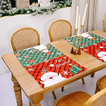 Миещи се постелки за маса, кухненски подложки за масата за вечеря, коледни салфетки във формата на снежен човек и Коледа Коледа