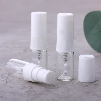 мини-флакони за парфюми за еднократна употреба обем 2 мл, бели флакони със спрей, преносими прозрачни стъклени флакони за тестер мостри на парфюми