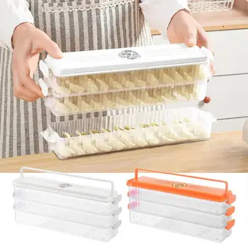 Многопластова кутия за равиоли Кутия за домашно приготвяне на замразени яйца Организаторите за съхранение на Вонтонов Кутия за съхранение в хладилник бързо замразяване