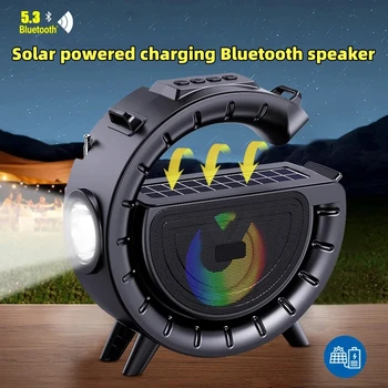 Многофункционален caixa de som Bluetooth фенерче слънчев плейър, преносим високоговорител за вмъкване на карта за безжична Bluetooth говорител