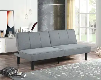 Модерен futon Vibe Studio, сиво бельо тапицерия, диван-спалня за дневна