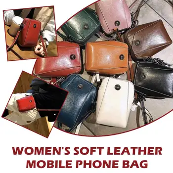 Модерен дамски малка чанта от мека изкуствена кожа през рамо за телефон, слотове за мобилни карти, ретро Кредитен портфейл, чанта през рамо с Ph X2J1