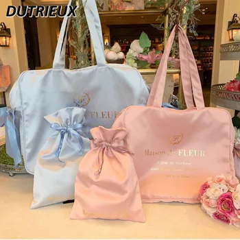 Модерна дамска чанта в японски стил, красиви сатенени дамски чанти с лък, пътни чанти за практикуване на йога, балетные дамски чанти