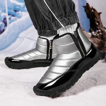 Мъжки зимни обувки с висок берцем Dr. Men ' s, мъжки зимни обувки в корейски стил, топло памучен обувки от плътно кадифе