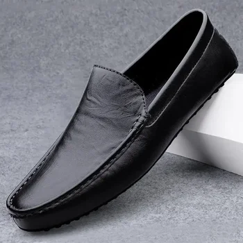 Мъжки кожени обувки Tods, пролет 2023, Нова висококачествена бизнес мъжки обувки, без закопчалка, дишаща мъжки ежедневни кожени обувки