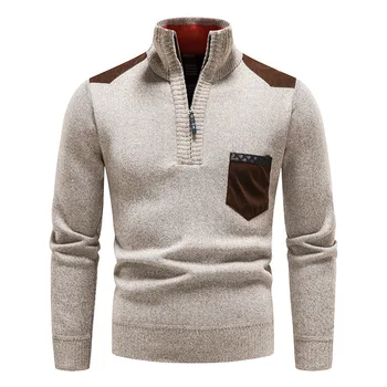 Мъжки пуловер Оверсайз Трикотажный Pull Homme Мъжки Вязаный пуловер, пуловер, жилетка, Однотонная ежедневни градинска облекло в стил харадзюку, мъжки пуловери