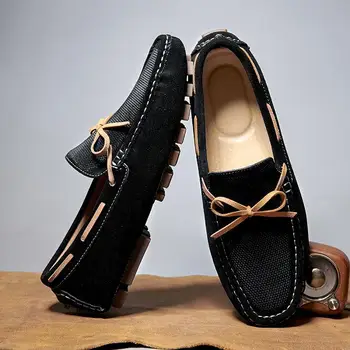 Нова мода ежедневни обувки Gommino с мека подметка в британския стил, без шнур, велурени обувки, модни мъжки обувки