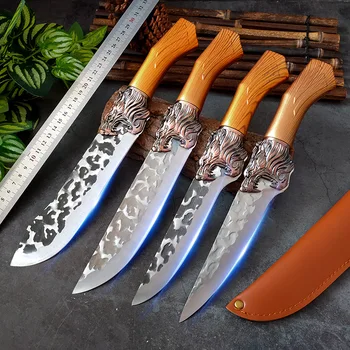Обвалочный нож, походный ловен нож за оцеляване на открито, мясницкие ножове ръчно коване, секира за месо, зеленчуци или кухненски нож, секира