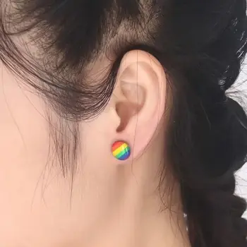 Обеци-карамфил за гей Gay Pride от неръждаема стомана плетени