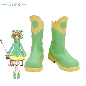 Обувки за cosplay аниме Card Captor Sakura от изкуствена кожа, Фантазия обувки за Хелоуин, реквизит за cosplay, обичай