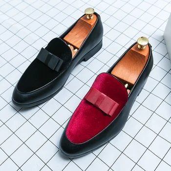 Обувки с добро качество На Британския стил, Мъжки Ежедневни Кожена Бизнес Обувки 2023, Мъжки Модел обувки с папийонка, Официално Кожени Обувки Голям размер 48