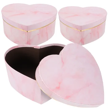 Опаковка във формата на сърце, 3 бр., опаковъчни кутии Луксозни опаковки за букети от картон