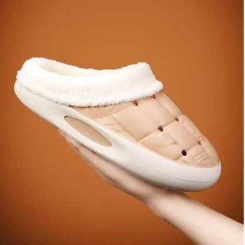 Памучни чехли Мъжки зимни памучен обувки с руното облицовка, утепляющая наградата на домашни младежки чехли голям размер 45