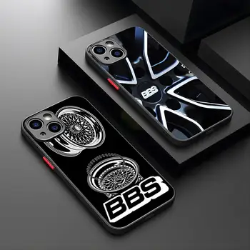 Подложка за мишка BBS Car Wheel Rim Хъб за iPhone 15 14 12 13 11 Pro Max XR XS Max Mini X 7 8 Plus с матово покритие капак