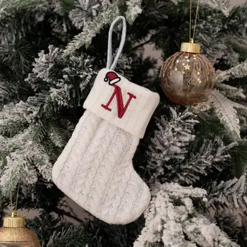 Празнична украса, от висок клас коледни чорапи, атрактивен коледен отглеждане с букви, празничен подарък за елхата за нова