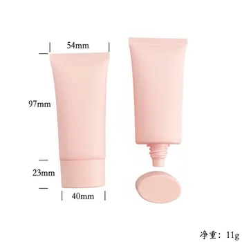 Продажба на едро, 50 г / МЛ, козметичен мек маркуч, матово розово плоски флакони, BB крем, слънцезащитен крем течна основа, тръби за многократна употреба