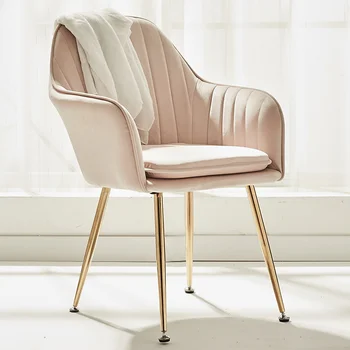 Прости трапезни столове в скандинавски минимализме С подкрепата на облегалката, Модерна маса за хранене, стол със златен акцент, Столове, мебели от Кожа Sillas Para Comedor