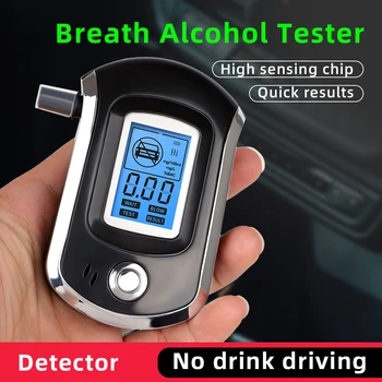 Професионален тестер дъх на алкохол Дрегер за безопасно шофиране Преносим Детектор за алкохол LCD Дигитален дисплей Breathalyser AT6000