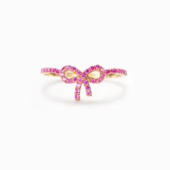 Пръстен с розов нос, Творчески метални бижута, пръстени с цирконием, Дамски пръстени