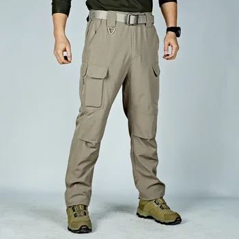 Работни летни панталони-карго за къмпинг с много джобове, дишащи мъжки туристически панталони в стил милитари, dr. тактически панталони на открито