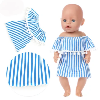 Свободно време за Синя Рокля стоп-моушън Дрехи са Подходящи За 17 см 43 см стоп-моушън Облекло, Аксесоари За Кукла Baby Born Костюм за Подарък За Рожден Ден на Дете