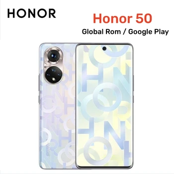 Смартфон HUAWEI Honor 50 5G Global ROM с 6,57-инчов 108-мегапикселова камера, 128 GB / 256 GB ROM Мобилни телефони Android от Google Play Мобилен телефон