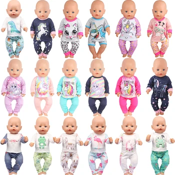 Стоп-моушън Облекло Пижами За 43 см Baby Reborn & American 18-Инчовата Кукла За Момичета Еднорог Жаба Акула Мультяшная Облекло-Костюм За Generation Кукла