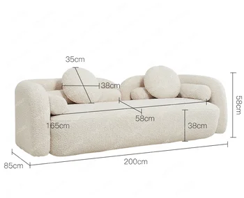 Текстилен диван, стол за мързелив почивка, трехместное лесно луксозен стол с възможност за сгъване на облегалката
