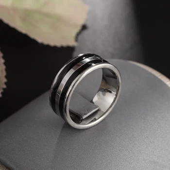 Тенденция два тона пръстен от неръждаема стомана 316L, модерно дизайнерско пръстен за мъже и жени, популярно пръстен, който никога не избледнява