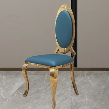 Трапезни столове Nordic от неръждаема стомана, съвременна ресторанная мебели, луксозен стол за трапезария в хотела, столове за кафе-сладкарница с метални табли
