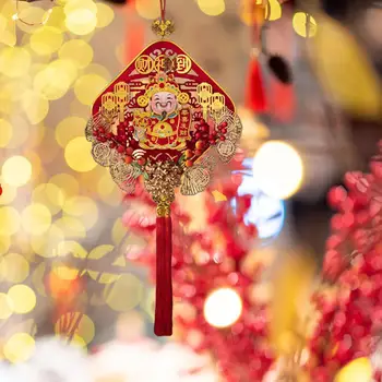 Украса на китайската Нова година 2024 празника на Бога на късмет, Подвесная окачване за празнуване в хола, Монтиране на верандата на магазина
