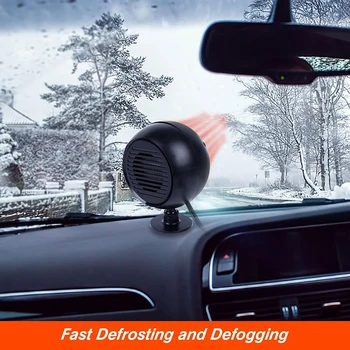 Фен на Автомобилен Нагревател 2 В 1 Преносим Авто Размораживатель на Предното Стъкло С Бързото Изгаряне Дефоггер Defogger 12V Автомобилен Фен С Подгряване и Завъртане на 360 градуса