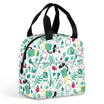 Чанта за обяд с индивидуален дизайн за жени Лятна ваканция Преносима чанта за хранене Пикник Пътуване Кутия за закуска Офис Работа Училище