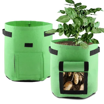 Чанта за отглеждане на растения със собствените си ръце, сеялка за отглеждане на картофи, Нетъкан текстил, контейнер за засаждане на домати, чанта за сгъстяване на градински саксията, градински принадлежности