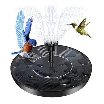 Черно слънчев фонтан, слънчев фонтан с 6 дюзи и заключващ механизъм 6,3-инчов слънчев иползване на закрито rp помпа за къпане на птиците