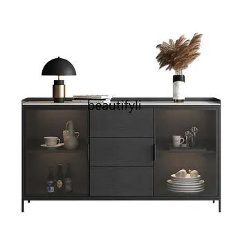 Шкаф-сервант от каменна плоча, модерен минималистичен шкаф за хол, италиански Минималистичен стенен шкаф-за чай, вход шкаф