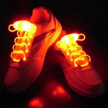 Шнур за обувки с led осветление от оптични влакна с дължина 50 см, лента с блестяща светкавица, Връзките за обувки за парти