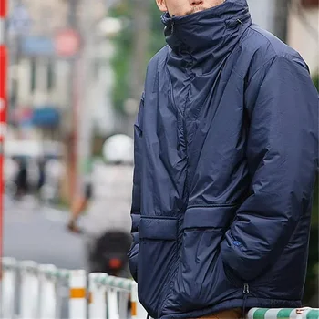 Японски памучни мъжки якета с качулка Nanamica, зимни обикновена улица Функционални Леки ветроупорен паркове свободно, намаляване, запазване на топлината.